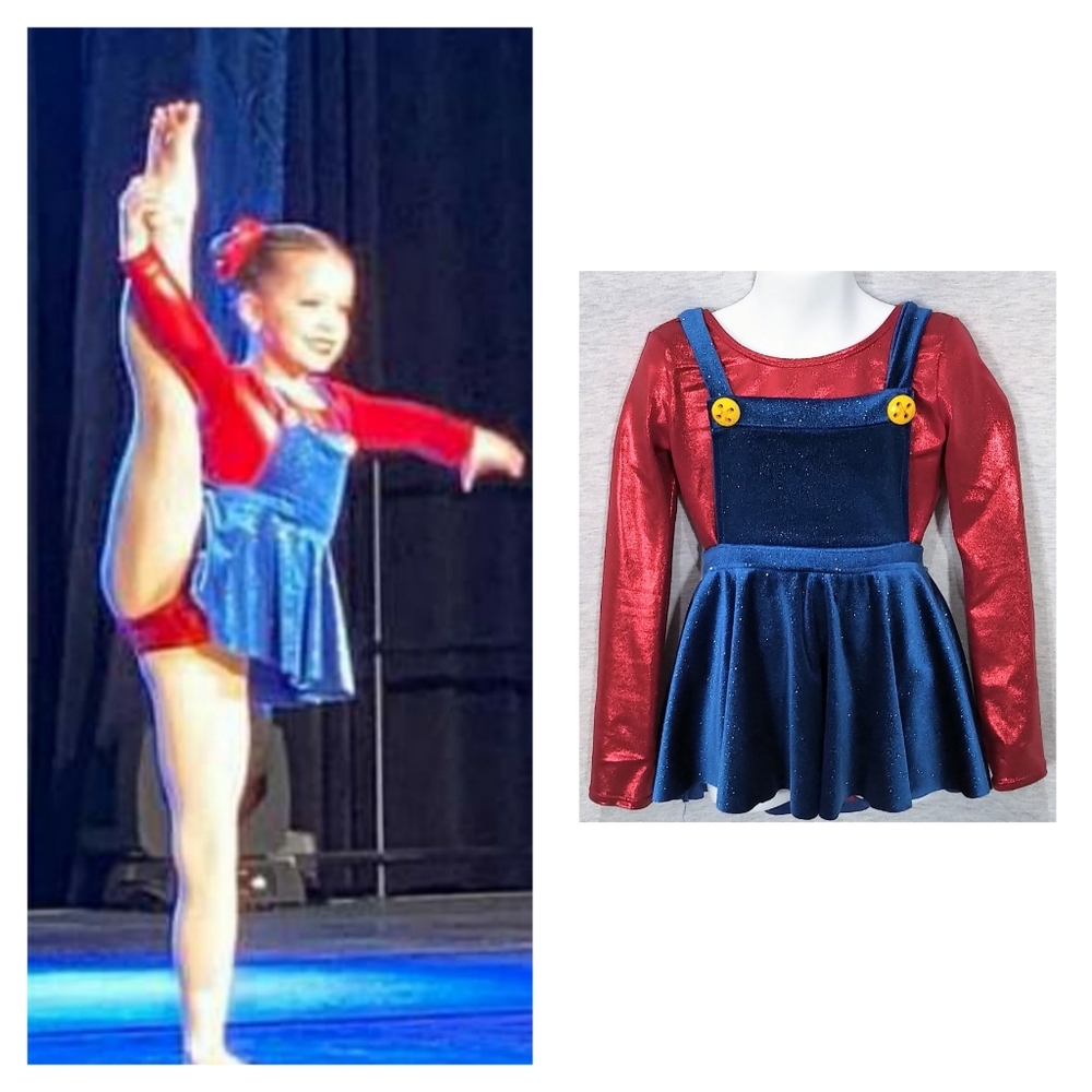 Custom Super Mario Acro Dance Costume - Child Intermediate